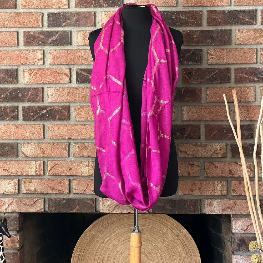 Target Gold/Fuchsia Infinity Scarf
